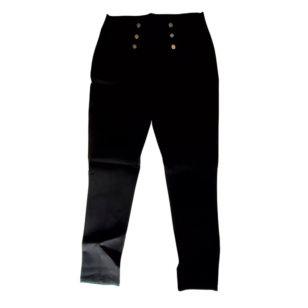 Zara Womens Black High-Waisted Slim Fit Trousers Size XL 50%+ Viscose Blend - Picture 13 of 13